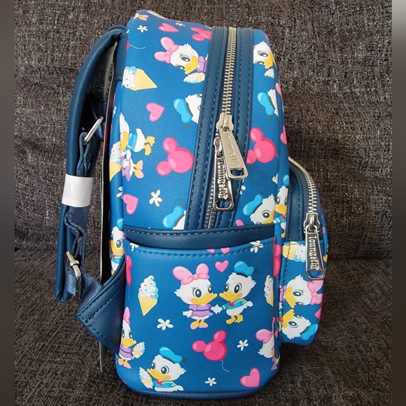 Loungefly x Disney Parks Donald and Daisy Duck "Love" Mini Backpack - Picture 7 of 9